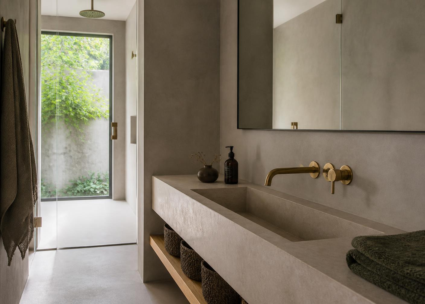 Baño Terra, reforma integral en Barcelona · 14 m²